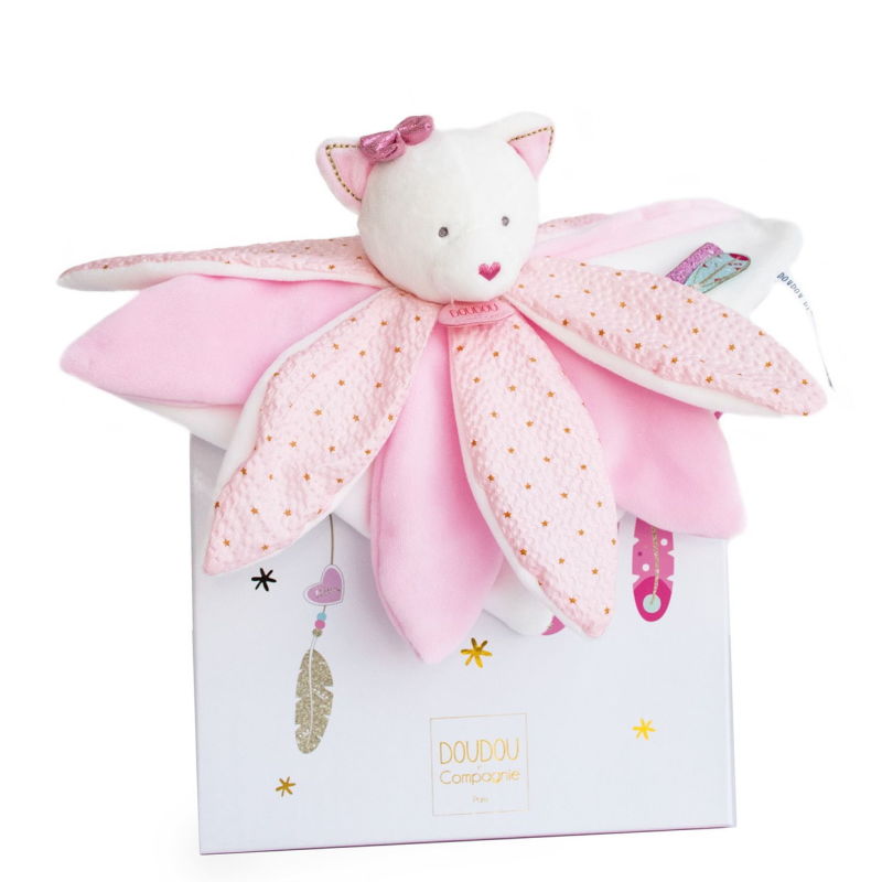  - attrape-rêve big baby comforter cat pink white star 